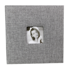 Star 亞麻大容量相框式相簿, 01 灰色, 20張