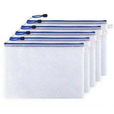 Itemtrade 透明網格拉鍊文件袋 A4, 01 白色, 5個