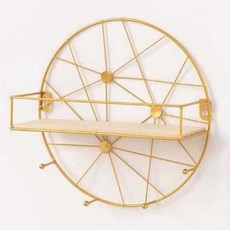 壁掛式置物架12 圓形, 金黃色