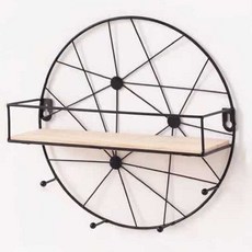 壁掛式置物架11 圓形, 黑色