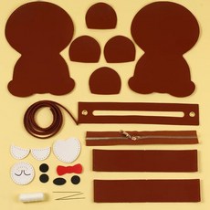 B:VID DIY泰迪熊造型斜背包組, 1套, 棕色