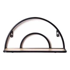 壁掛式置物架10 半圓形, 黑色