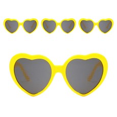 Green at home 愛心派對眼鏡 4入組, 1套, 黃色