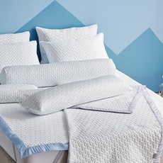 gBEDDING 圖騰壓紋鬆緊帶床墊, 藍色