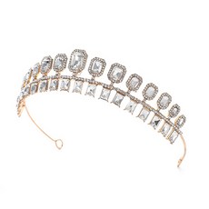 Luna Glam 寶石裝飾珠寶自助婚紗皇冠 WT328, 1個, 金色