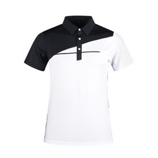 LUCEN 男款立領拼色高爾夫短袖T恤 BLU2M411