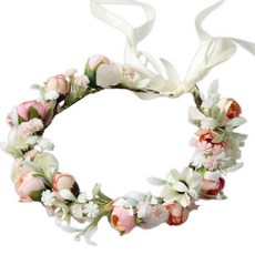 派對新娘配飾花裝飾花冠, 1個, 粉色的