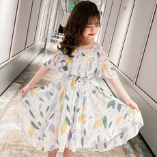 Orenjidamom 女童露肩葉子連身裙