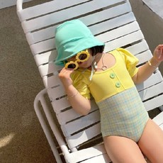 Uvely 女童檸檬水泳裝