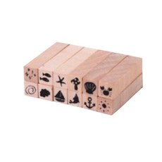 Onup原木印章 海洋系列 12種組, 混合顏色, 1套