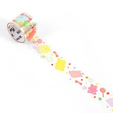 Onup DIY 手帳裝飾波浪小熊貼紙 3cm x 3m, 混合色, 1個