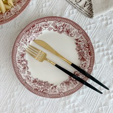 클레이탄 다이애나 로즈 원형 플레이트 2p, 1개, 핑크