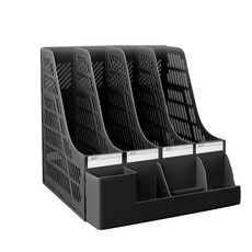 심플리앤 모던 심플 펜홀더 파일꽂이, 블랙