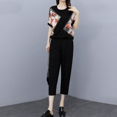 ATTERLIC 印花雪紡短袖T恤+寬鬆褲套裝