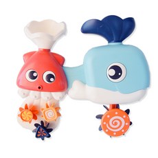幼兒用圓滾滾鯨魚和魷魚釣魚潛水艇洗澡玩具, 隨機發貨
