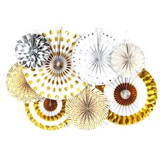 글로리빙 파티 장식 페이퍼롤리팬 8종 세트, 골드 + 실버