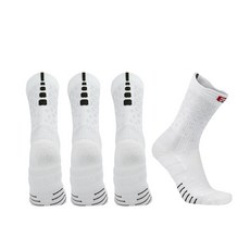 33C 육각패턴 스포츠 농구양말 세트, 02하얀색, 4세트