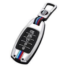 CRONICLE 全金屬現代Grandeur Z系列智慧鑰匙殼 + 鑰匙圈套組, 銀色, 1入