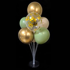 Joyparty 派對氣球架組 2入+4色氣球 20入, 1套, 透明（支架）、混色（氣球）
