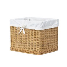 Gbsnaturallife 藤條方形儲物籃 MEDIUM, 棕色, 1個