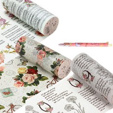 RETRO 멋스러운 와이드버전 스티커 3종 + 펜칼 세트, D type(스티커), 랜덤발송(펜칼), 1세트