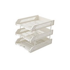 스타 계단식 용지 정리 트레이, 화이트, 3단