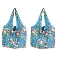 리얼피키 접이식 휴대용 간편 쇼핑백, 플라워2 + 랜덤발송, 2개