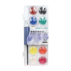 Open Space 攜帶式 移動式 水彩 固體顏料, 12色, 250g