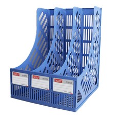 Tree 桌子上的3 隔間文件盒, 1個, 藍色