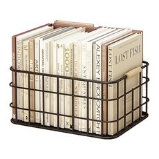 태드로마켓 데스크탑 나무 손잡이 다용도 책 보관함, 블랙