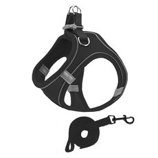 PAI Good Time 胸背帶 + 牽繩套組, 黑色, 1套