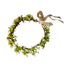 小花自助婚禮花冠, 1個, 綠色