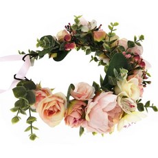 自助婚禮牡丹花花冠, 1個, 粉色的