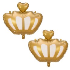 PartyDeco 透明皇冠銀箔氣球 52 x 42cm, 2個, 混合色