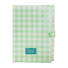 베러바이즈 파스텔톤 체크 A4 시험지 서류 화일 파일 케이스, 1개, 그린