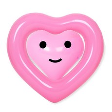 SUNNYWATER 心型充氣泳圈 120cm+愛心沙灘球, 粉色的