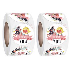 글로리빙 땡큐 원형 스티커 500p, 2개, 4