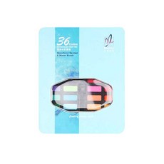 水彩畫固體水彩蓋子02藍色錫盒, 36色