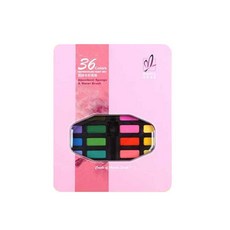 水彩畫固體水彩蓋 01 粉色鐵盒, 36色
