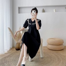 袖短哺乳連身裙