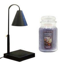 Abest 定時器高度可調暖器 + Yankee 蠟燭大套裝, Lavender Vanilla, 薰衣草香草(大罐), 黑色(融蠟燈)