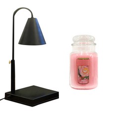 AVEST 定時可調高度融蠟燈 + Yankee Candle 大罐蠟燭組, Fresh Cut Rose, 鮮切玫瑰(大罐), 黑色(融蠟燈)