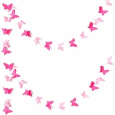 Selene 立體蝴蝶拉花 2入組, 1套, 粉紅色