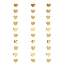 Selene 可愛愛心掛旗 3件組, 金色, 1套