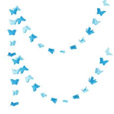 賽琳娜立體蝴蝶掛旗2入組, 1套, 藍色