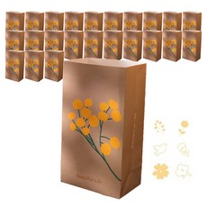 Gloryving 春日花卉禮物包裝袋 24p + 封口貼 24p 隨機出貨套組, 1套, 4