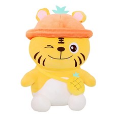 해솔 동물나라 캐릭터 호랑이 수면 애착 인형, 옐로우, 1개