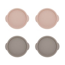 플레이팅 원형접시 4p 세트, 샌드베이지, 애쉬그레이, 샌드베이지 2p + 애쉬그레이 2p, 1세트