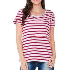 알럽홈 스트라이프 수유 반팔티셔츠