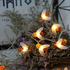 摩登鄉村風 太陽能 LED 蜜蜂 庭院燈串 200燈 22m, 混合色, 1個